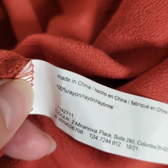 Eloquii Strappy Plunge Back Button Front Orange Long Sleeve Plus Maxi Dress 14 - Picture 13 of 13